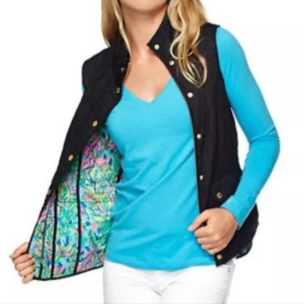 Lilly Pulitzer black quilted vest